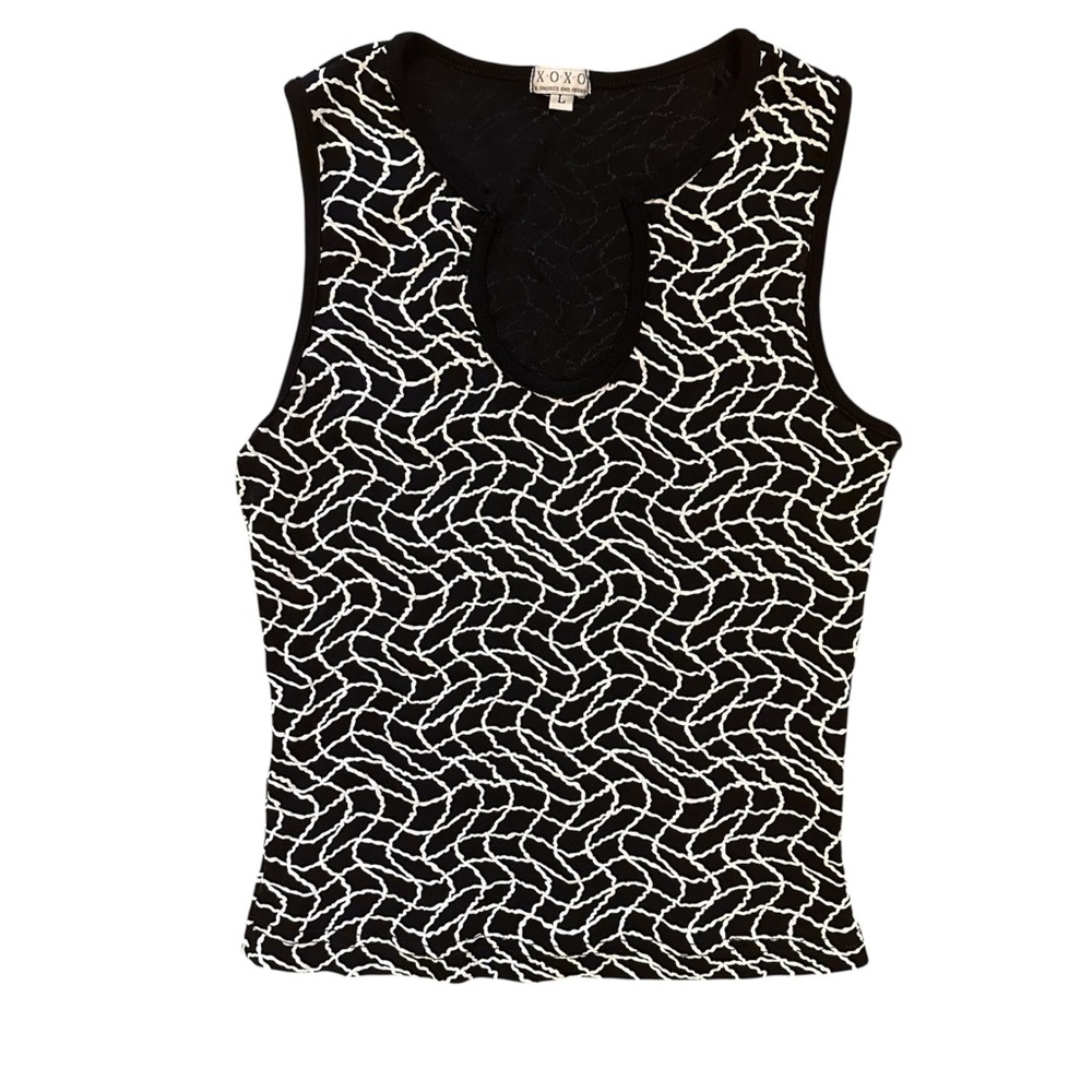 XOXO Black and White Patterned Tank Top